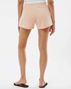 Independent Trading Co. PRM20SRT Women’s Lightweight California Wave Wash Fleece Shorts – Blush (on model back)