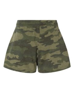 Independent Trading Co. PRM20SRT Women’s Lightweight California Wave Wash Fleece Shorts – Forest Camo Heather (back)