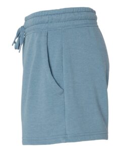 Independent Trading Co. PRM20SRT Women’s Lightweight California Wave Wash Fleece Shorts – Misty Blue (side)