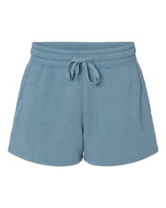 Independent Trading Co. PRM20SRT Women’s Lightweight California Wave Wash Fleece Shorts – Misty Blue