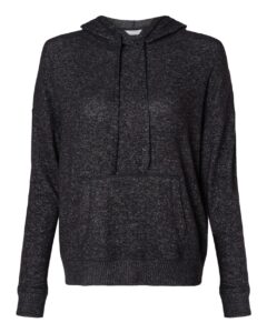 Boxercraft BW1501 Women’s Cuddle Fleece Hooded Sweatshirt – Black Heather