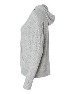 Boxercraft BW1501 Women’s Cuddle Fleece Hooded Sweatshirt – Oxford Heather (side)