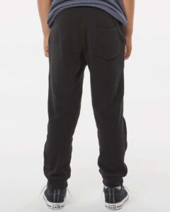 Independent Trading Co. PRM16PNT Youth Lightweight Special Blend Sweatpants – Black (on model back)