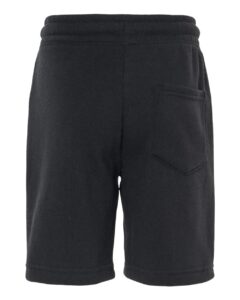 Independent Trading Co. PRM16SRT Youth Lightweight Special Blend Fleece Shorts – Black (back)