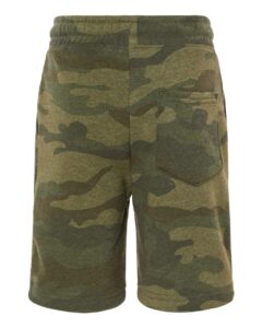 Independent Trading Co. PRM16SRT Youth Lightweight Special Blend Fleece Shorts – Forest Camo Heather (back)