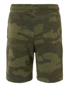 Independent Trading Co. PRM11SRT Toddler Lightweight Special Blend Fleece Shorts – Forest Camo Heather (back)