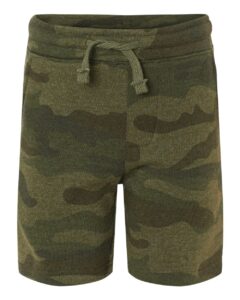 Independent Trading Co. PRM11SRT Toddler Lightweight Special Blend Fleece Shorts – Forest Camo Heather