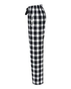 Boxercraft BW6620 Women’s Haley Flannel Pants – Black/ White Buffalo Plaid (side)