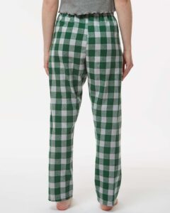 Boxercraft BW6620 Women’s Haley Flannel Pants – Green/ Oxford Buffalo (on model back)