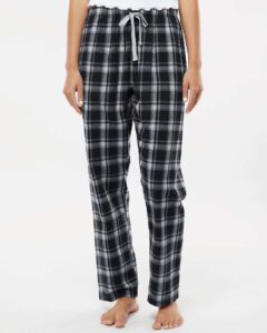 Boxercraft BW6620 Women’s Haley Flannel Pants – Heritage Black Plaid (on model)