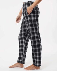 Boxercraft BW6620 Women’s Haley Flannel Pants – Heritage Black Plaid (on model side)