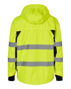 Kishigo WB102 Unisex Premium Black Series® Windbreaker – Lime/ Black (back)