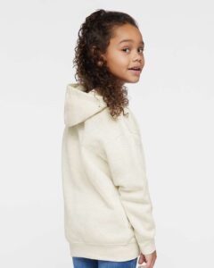 Rabbit Skins 3326 Toddler Pullover Fleece Hoodie – Natural Heather (on model back)