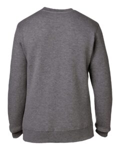 J. America 8424 Unisex Premium Fleece Crewneck Sweatshirt – Charcoal Heather (back)