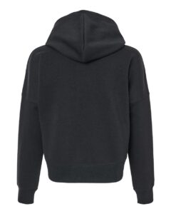 J. America 8853 Women’s Crop Hooded Sweatshirt – Black Solid (back)