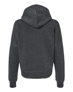 J. America 8853 Women’s Crop Hooded Sweatshirt – Black Triblend (back)