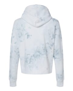 J. America 8853 Women’s Crop Hooded Sweatshirt – Grey Tie Dye (back)