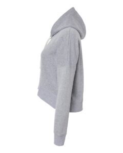 J. America 8853 Women’s Crop Hooded Sweatshirt – Grey Triblend (side)