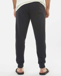 J. America 8854 Unisex Triblend Fleece Joggers – Black Solid (on model back)