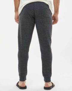 J. America 8854 Unisex Triblend Fleece Joggers – Black Triblend (on model back)