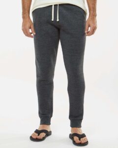 J. America 8854 Unisex Triblend Fleece Joggers – Black Triblend (on model)