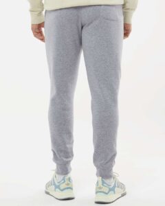 J. America 8854 Unisex Triblend Fleece Joggers – Grey Triblend (on model back)