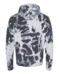 J. America 8861 Men’s Tie-Dyed Fleece Hooded Sweatshirt – Black Tie Dye (back)