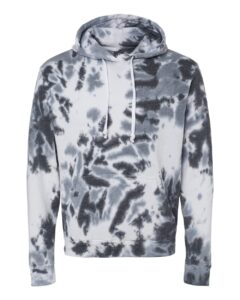 J. America 8861 Men’s Tie-Dyed Fleece Hooded Sweatshirt – Black Tie Dye