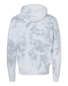 J. America 8861 Men’s Tie-Dyed Fleece Hooded Sweatshirt – Grey Tie Dye (back)