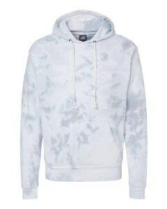 J. America 8861 Men’s Tie-Dyed Fleece Hooded Sweatshirt – Grey Tie Dye