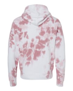 J. America 8861 Men’s Tie-Dyed Fleece Hooded Sweatshirt – Dusty Rose Tie Dye (back)