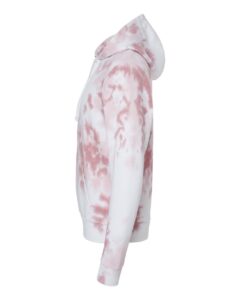 J. America 8861 Men’s Tie-Dyed Fleece Hooded Sweatshirt – Dusty Rose Tie Dye (side)