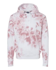 J. America 8861 Men’s Tie-Dyed Fleece Hooded Sweatshirt – Dusty Rose Tie Dye