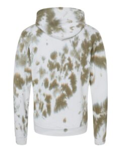 J. America 8861 Men’s Tie-Dyed Fleece Hooded Sweatshirt – Olive Tie Dye (back)