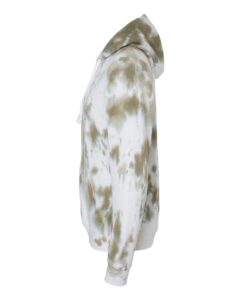 J. America 8861 Men’s Tie-Dyed Fleece Hooded Sweatshirt – Olive Tie Dye (side)