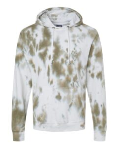 J. America 8861 Men’s Tie-Dyed Fleece Hooded Sweatshirt – Olive Tie Dye