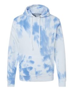 J. America 8861 Men’s Tie-Dyed Fleece Hooded Sweatshirt – Periwinkle Tie Dye