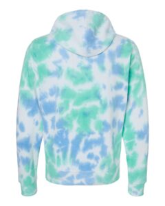 J. America 8861 Men’s Tie-Dyed Fleece Hooded Sweatshirt – Lagoon Tie Dye (back)