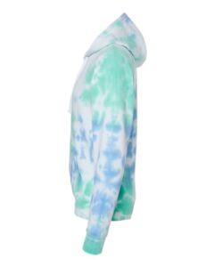 J. America 8861 Men’s Tie-Dyed Fleece Hooded Sweatshirt – Lagoon Tie Dye (side)