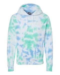 J. America 8861 Men’s Tie-Dyed Fleece Hooded Sweatshirt – Lagoon Tie Dye