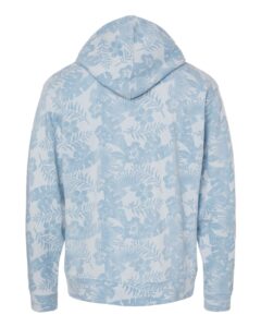 J. America 8871 Men’s Triblend Fleece Hooded Sweatshirt – Chambray Aloha Triblend (back)