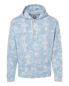 J. America 8871 Men’s Triblend Fleece Hooded Sweatshirt – Chambray Aloha Triblend