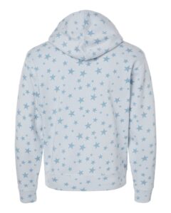 J. America 8871 Men’s Triblend Fleece Hooded Sweatshirt – Chambray Stars Triblend (back)
