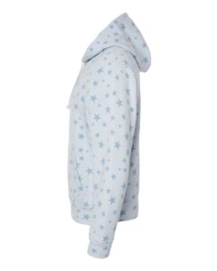 J. America 8871 Men’s Triblend Fleece Hooded Sweatshirt – Chambray Stars Triblend (side)