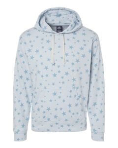 J. America 8871 Men’s Triblend Fleece Hooded Sweatshirt – Chambray Stars Triblend