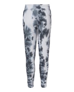 J. America 8884 Unisex Tie-Dyed Fleece Joggers – Black Tie Dye (back)