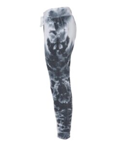 J. America 8884 Unisex Tie-Dyed Fleece Joggers – Black Tie Dye (side)