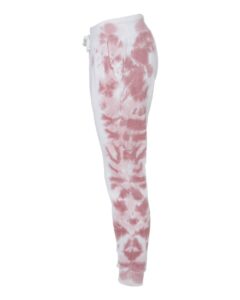 J. America 8884 Unisex Tie-Dyed Fleece Joggers – Dusty Rose Tie Dye (side)