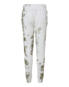 J. America 8884 Unisex Tie-Dyed Fleece Joggers – Olive Tie Dye (back)