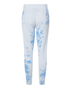 J. America 8884 Unisex Tie-Dyed Fleece Joggers – Periwinkle Tie Dye (back)